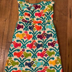 Judith March colorful strapless dress, size small